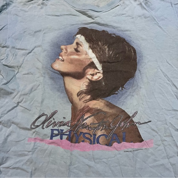 Vintage 1982 Olivia Newton John “Let’s Get Physical” T-Shirt US Tour Mens Small - Picture 2 of 12